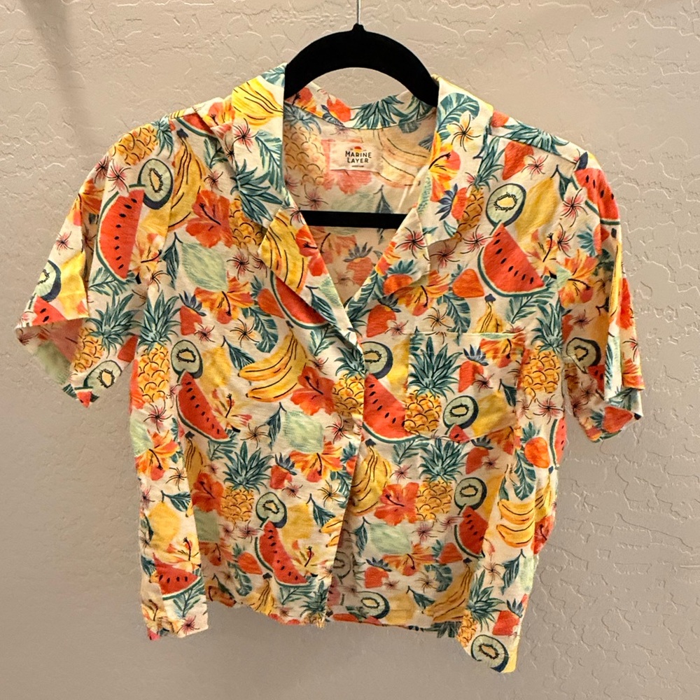 Marine Layer Lucy Resort Shirt in fruit print - medium EUC - Picture 2 of 5